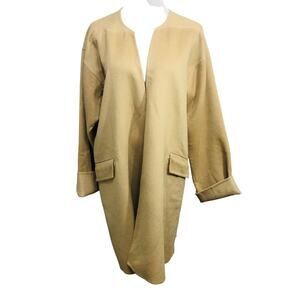Eric Gaskins Loro Piana open front overcoat wool cashmere tan camel One size